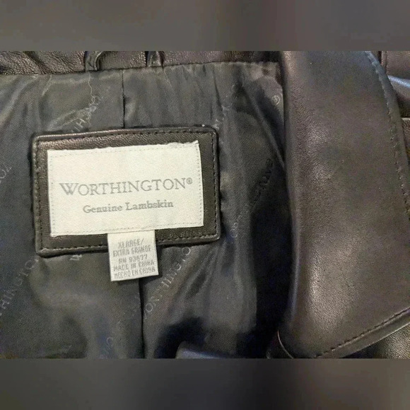 Worthington Black 100% Lambskin Leather Jacket/ Blazer SZ XL Beautiful, Exc cond - Picture 5 of 5